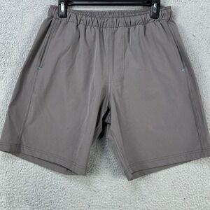 Myles Mens Athletic Shorts Medium Gray Pull‎ On Drawstring Stretch Waist Pockets